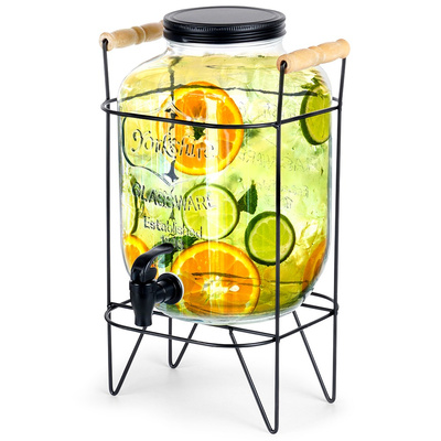 Dispenser with Tap and Stand Black 5.5 l