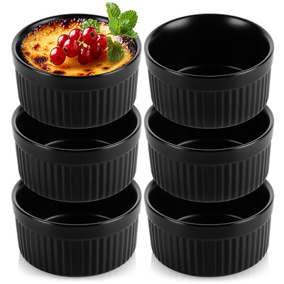 Ramekins Ceramic Black 260 ml 6 pcs