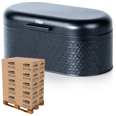 Bread Bin Steel Black 34x20x15 cm (pallet of 96 pcs)