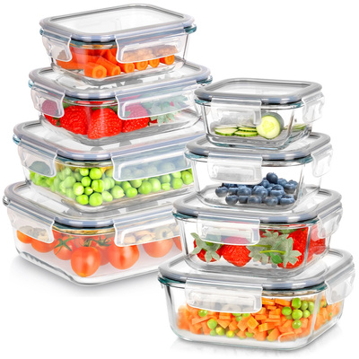 Food Containers Glass with Lid and Gasket 8 pcs