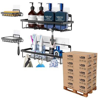 Shower Shelf Metal Black Adhesive 4 pcs (pallet of 144 pcs)