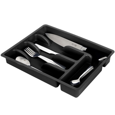 Cutlery Drawer Organiser Black 36x25.5 cm