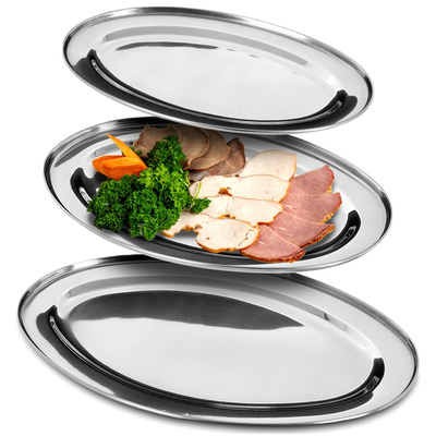 Serving Platter Steel Oval 3 pcs