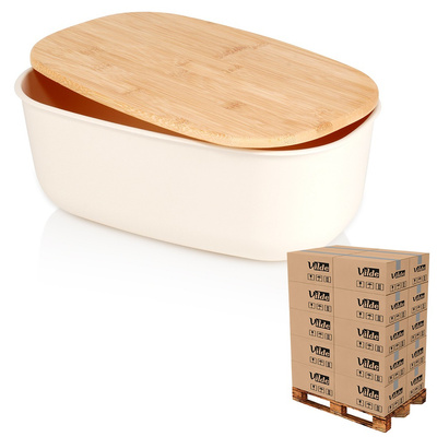 Bread Bin with Board Cream 39x23.5x15.5 cm (pallet of 84 pcs)