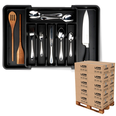 Cutlery Drawer Organiser Sliding Black 33-56.5x37.5 cm (pallet of 200 pcs)