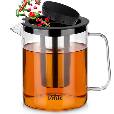 Teapot with Infuser Glass Heat-Resistant 1.5 l