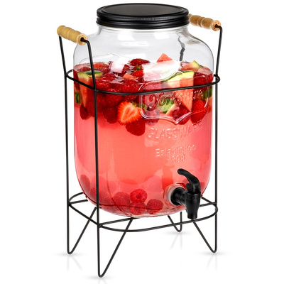 Dispenser with Tap and Stand Black 8 l