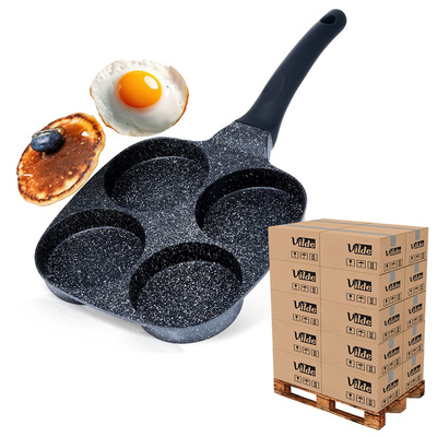 Patelnia do jajek granitowa 4 otwory BLACK LINE 19 cm (paleta 360 szt.)