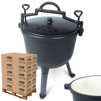 Cauldron Cast Iron Enamel on Legs with Lid CAST LINE 10 l (pallet of 36 pcs)
