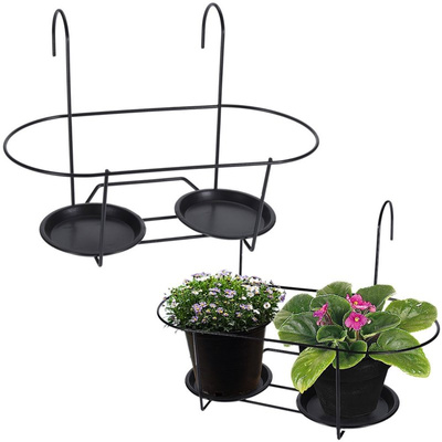 Hanging Railing Planter Metal Black