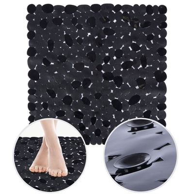 Non-Slip Shower Mat Black 51x51 cm