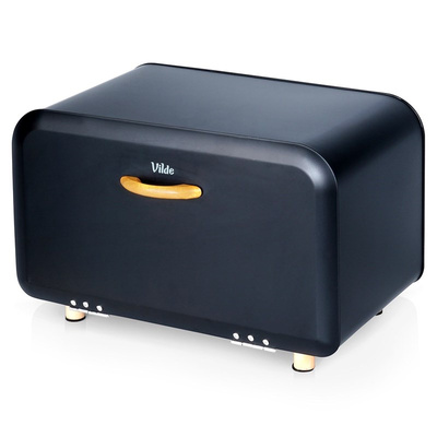 Bread Bin Metal Black 35.5x20.5x20cm