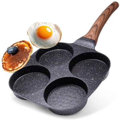 Egg Pan Granite 4 Holes BLACK&WOOD 19x19 cm