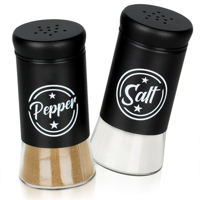 Salt and Pepper Shakers Glass Black 2 pcs