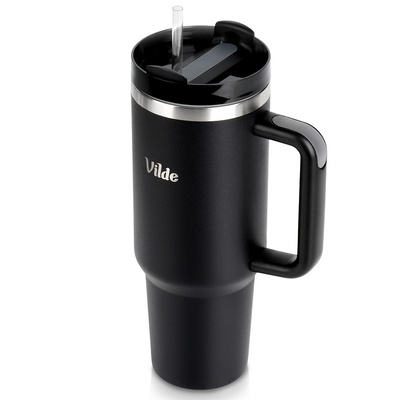Travel Mug Steel Black with Handle 1.2 l